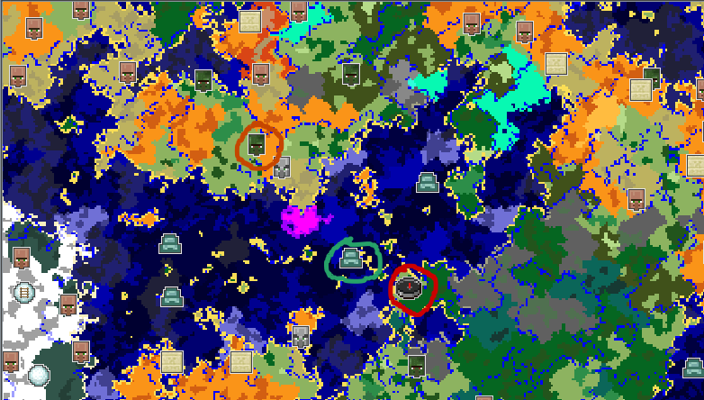 seed map of the area around spawn as it was in 1.14