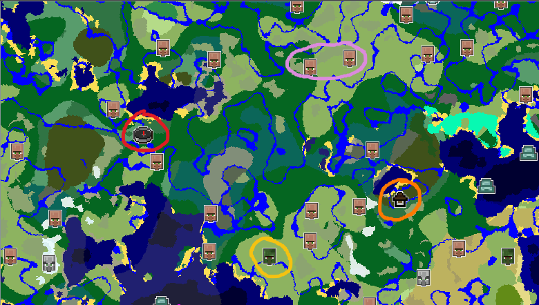 seed map of the area east of spawn as it was in 1.18
